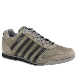 Male Whitburn L Leather Upper Fashion Trainers in Black and Grey, Dark Brown