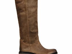 Saxon khaki leather boots