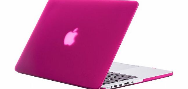 Kuzy - Retina 13-Inch RASPBERRY PINK Rubberized Hard Case Cover for Apple MacBook Pro 13.3`` with Retina Display Models: A1502 and A1425 (NEWEST VERSION) - Raspberry Pink