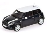 BMW Mini Cooper S Blackwith white roof 1:18 scale model from Kyosho