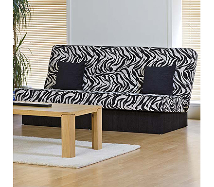 Kyoto Futons Limited Chicago 3 Seater Zebra Print Sofa Bed