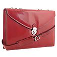 Ruby Red Double Gusset Leather Briefcase