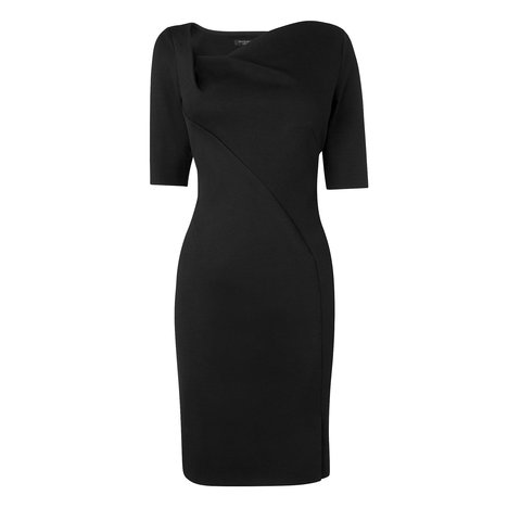 Catrina Asymmetrical Neckline Dress Colour Black