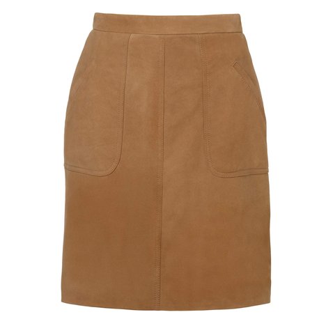 L.K. Bennett Dover Suede Skirt Colour Tan