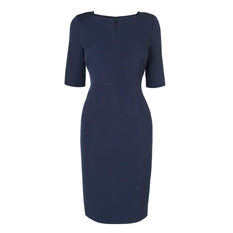 Tan Fitted Dress Colour Navy