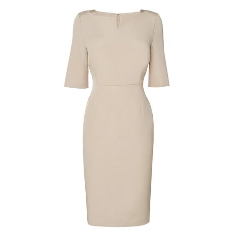 Tan Fitted Dress Colour Soft Biscuit