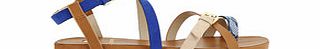 La Strada Blue and tan suede-effect sandals