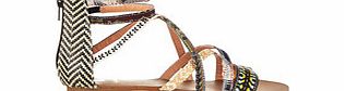 La Strada Multi-strap patterned sandal