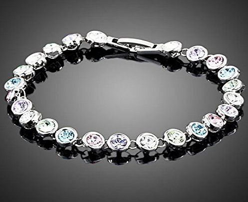 La Vivacita Tennis Bracelet with swarovski crystals platinum plated quality gift for girls women
