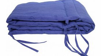 Linen bed bumper Indigo blue `One size