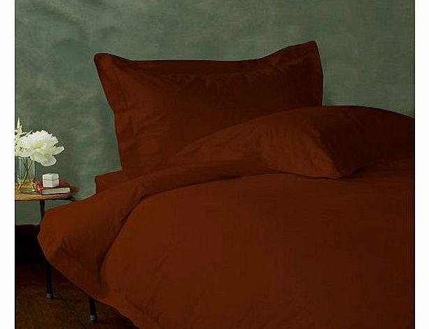 Lacasa Bedding 300 TC Egyptian cotton Duvet Cover Italian Finish Solid (UK Double , Brick Red )