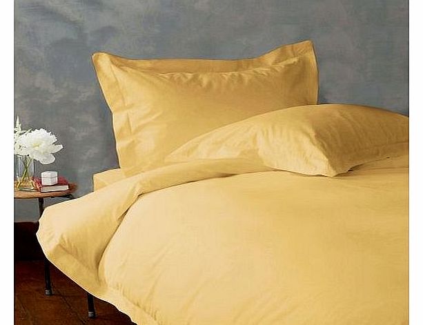 Lacasa Bedding 500 TC Egyptian cotton Duvet Cover Italian Finish Solid ( Uk Single , Gold )