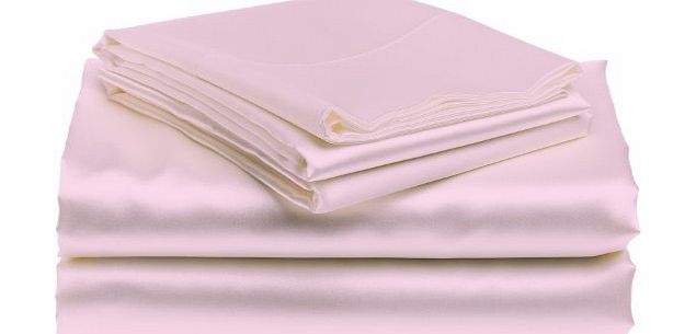 Lacasa Bedding Extra sumptuous Italian Finish Satin Silk Fitted Sheet by Lacasa Bedding (UK Double , Magenta )