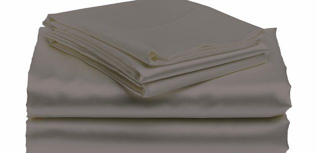 Lacasa Bedding Satin Duvet Cover Italian Finish Solid (UK King , Silver grey )
