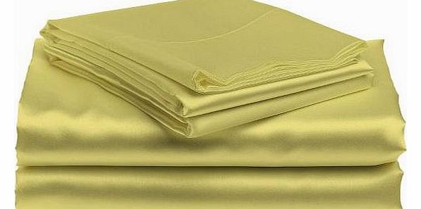Lacasa Bedding Satin Sheet set Italian Finish Solid ( Small Double , Gold )