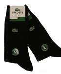 Lacoste Black Cotton Mix Socks With Croc Logo (2 Pair Pack)