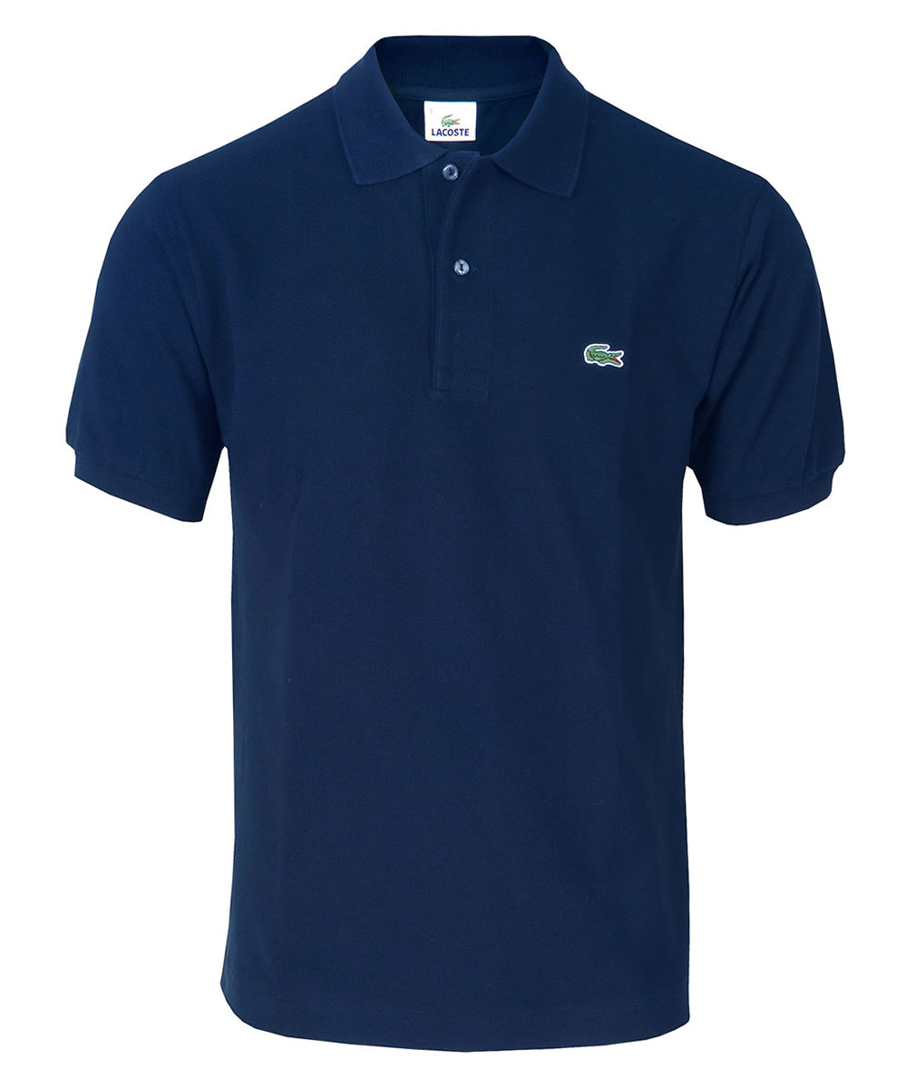 Classic Plain Pique Polo Shirt Navy Blue