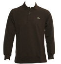 Dark Brown Long Sleeve Pique Polo Shirt (Tag 8)