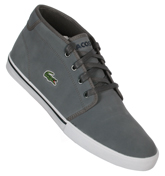 Lacoste Ampthill Dark Grey Leather Mid Top