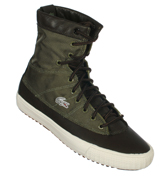 Lacoste Avignon Brown and Green Material Hi Top