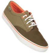 Lacoste Barbados Khaki Suede and Canvas Trainers