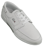 Lacoste Dreyfus SPM White Leather Boat Shoes