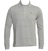 Grey Long Sleeve Slim Fit Polo Shirt