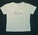 Lacoste Kids White Large Croc Round Neck Cotton T-Shirt