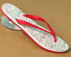 Lacoste Ladies Lacoste White/Red La Cruz Flip Flops