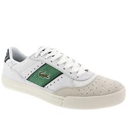 Male Lacoste Casual Leather Upper Fashion Trainers in White and Green
