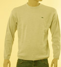 Lacoste Mens Beige Round Neck Wool Mix Sweater