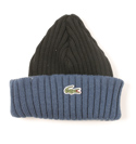Lacoste Mens Blue & Black Knitted Hat