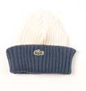 Lacoste Mens Blue & Cream Knitted Hat