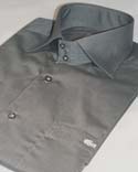 Lacoste Mens Dark Grey Long Sleeve Cotton Shirt With Silver Croc