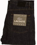 Mens Lacoste New Vintage Dark Denim Button Fly Jeans 34 Leg
