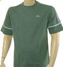Mens Lacoste Slate Grey T-Shirt with Light Blue & White Piping