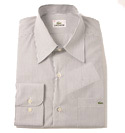 Lacoste Mens Lacoste White & Navy Stripe Long Sleeve Cotton Shirt
