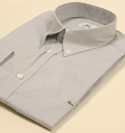 Lacoste Mens Light Grey with White Check Long Sleeve Cotton Shirt