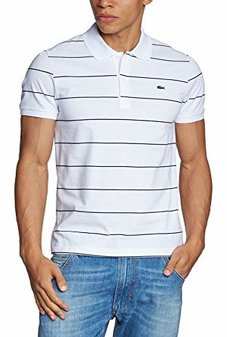 Lacoste Mens Polo Shirt Multicoloured (WHITE/NAVY BLUE 522) Small