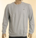 Lacoste Mens Silver Grey Round Neck Long Sleeve Cotton Sweatshirt