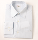 Lacoste Mens White & Blue Stripe Long Sleeve Cotton Shirt
