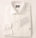 Lacoste Mens White Silver Croc Long Sleeve Cotton Shirt