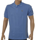 Mid Blue Short Sleeve Cotton Pique Polo Shirt