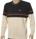 Lacoste Navy & Cream Wool Mix Sweater