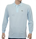 Sky Blue Long Sleeve Pique Polo Shirt