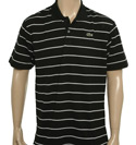 Sport Black, White and Grey Stripe Pique Polo Shirt