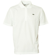 Sport White 1/4 Zip Pique Polo Shirt