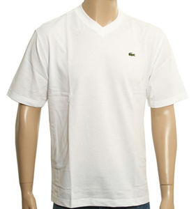 Sport White V-Neck T-Shirt - White - Tag