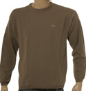 Taupe Round Neck Wool Mix Sweater
