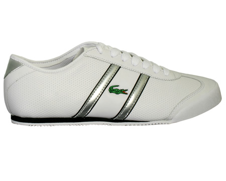 Tourelle White/Silver Leather Trainers
